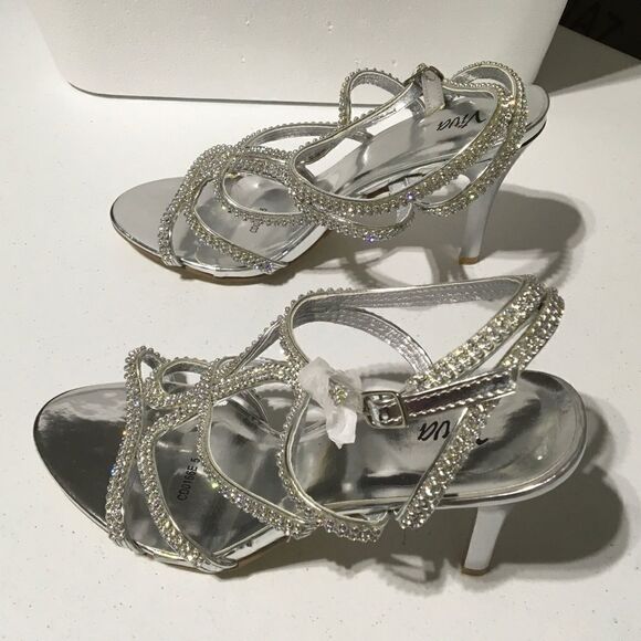 Viva Rhinestone Strappy Sandals (A10) - Picture 1 of 6